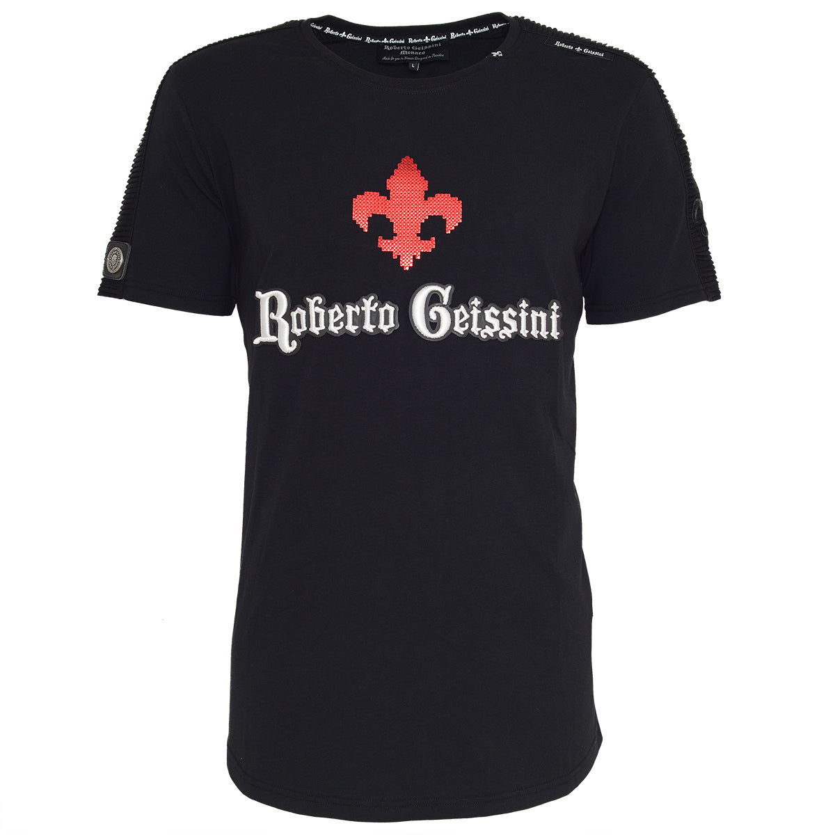 Lilie Impression T-Shirt Schwarz