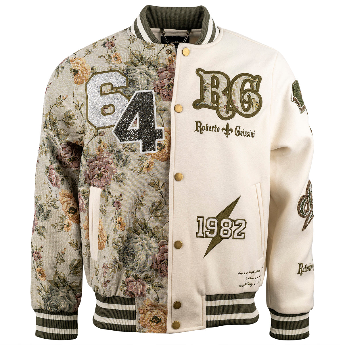 Flower College Jacke Beige