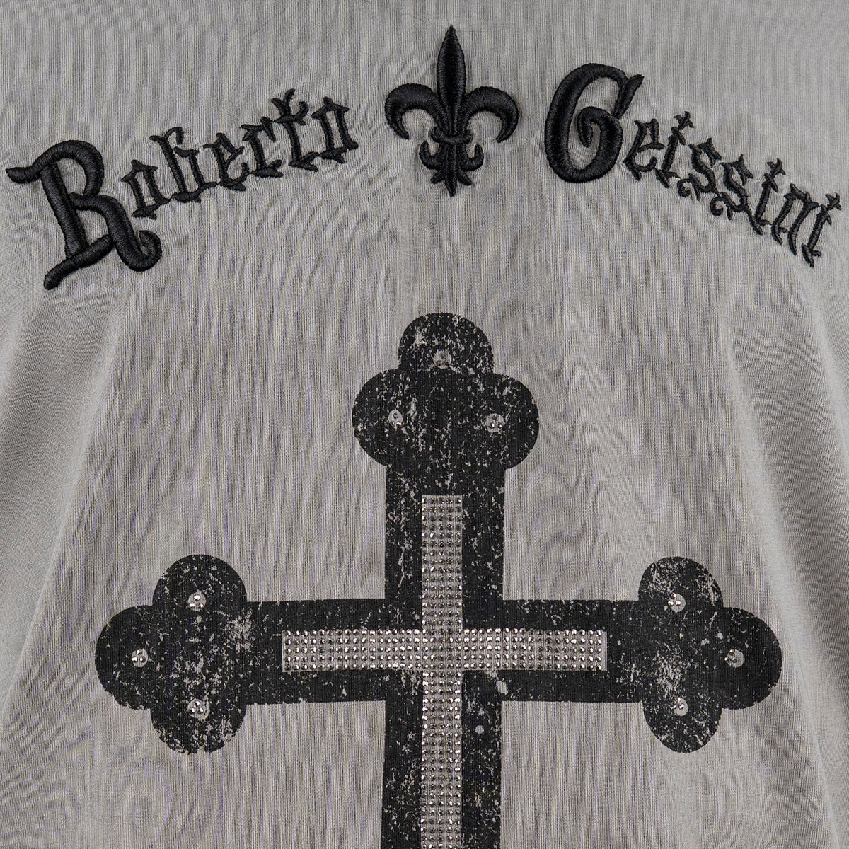 Cross stonewashed V-Neck T-Shirt