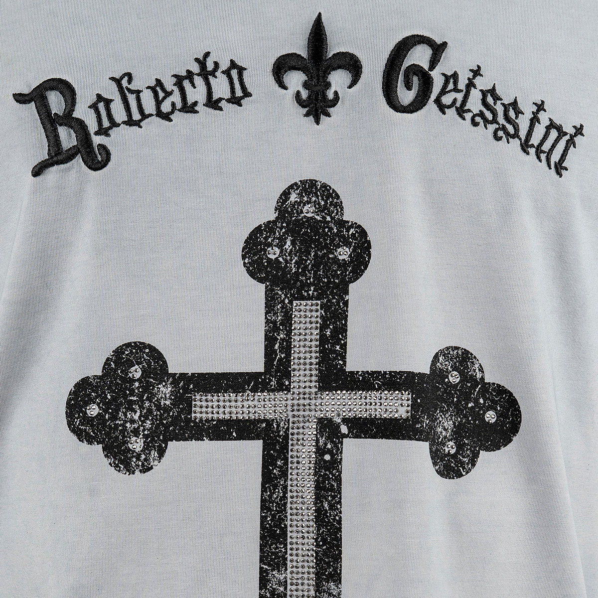 Cross stonewashed V-Neck T-Shirt