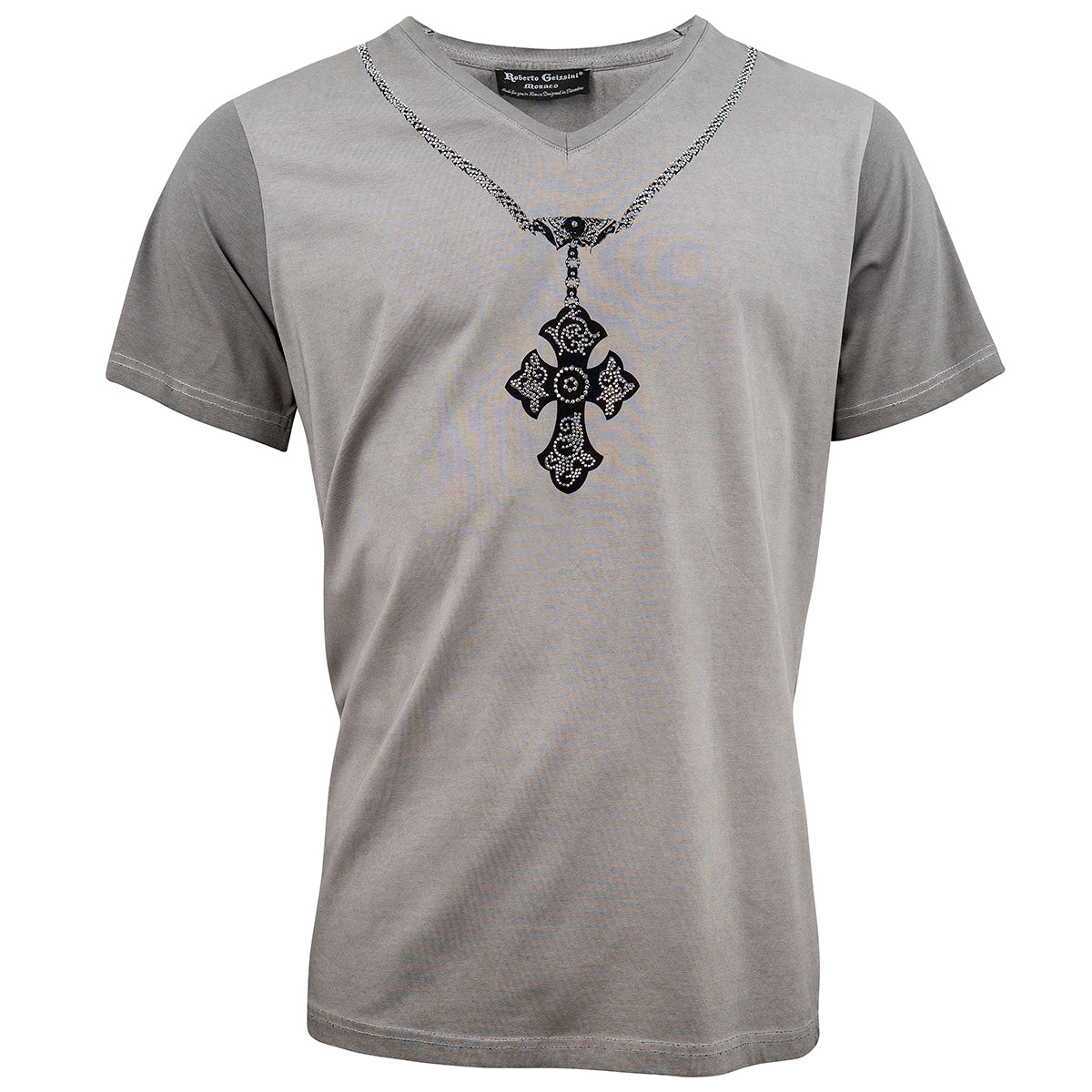 Chain stonewashed V-Neck T-Shirt