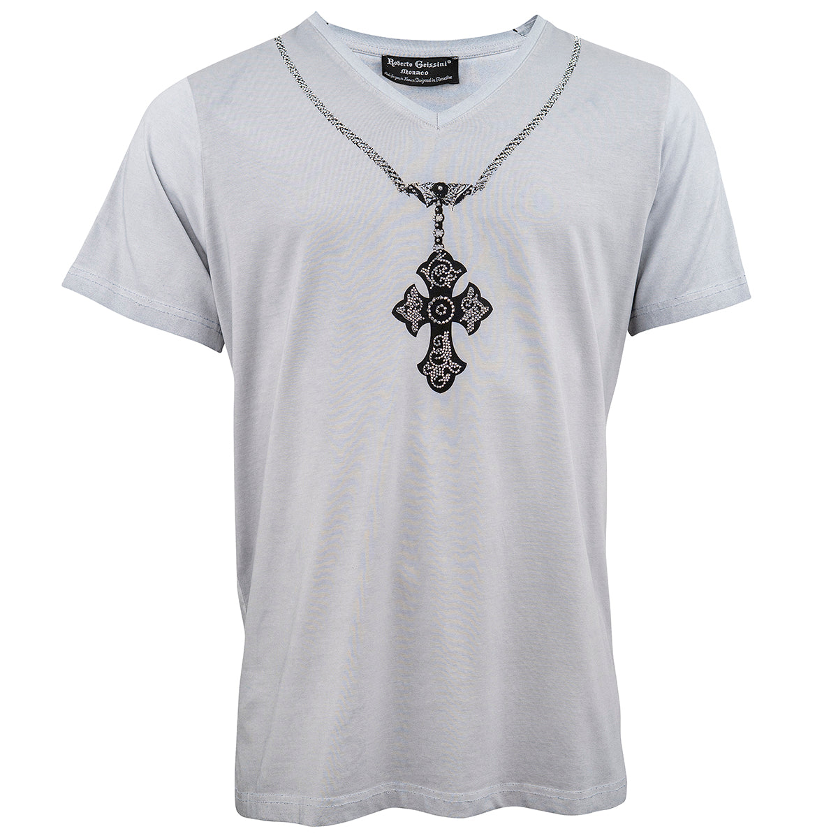 Chain stonewashed V-Neck T-Shirt