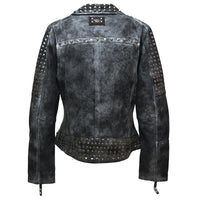 Zoe Lederjacke Grau