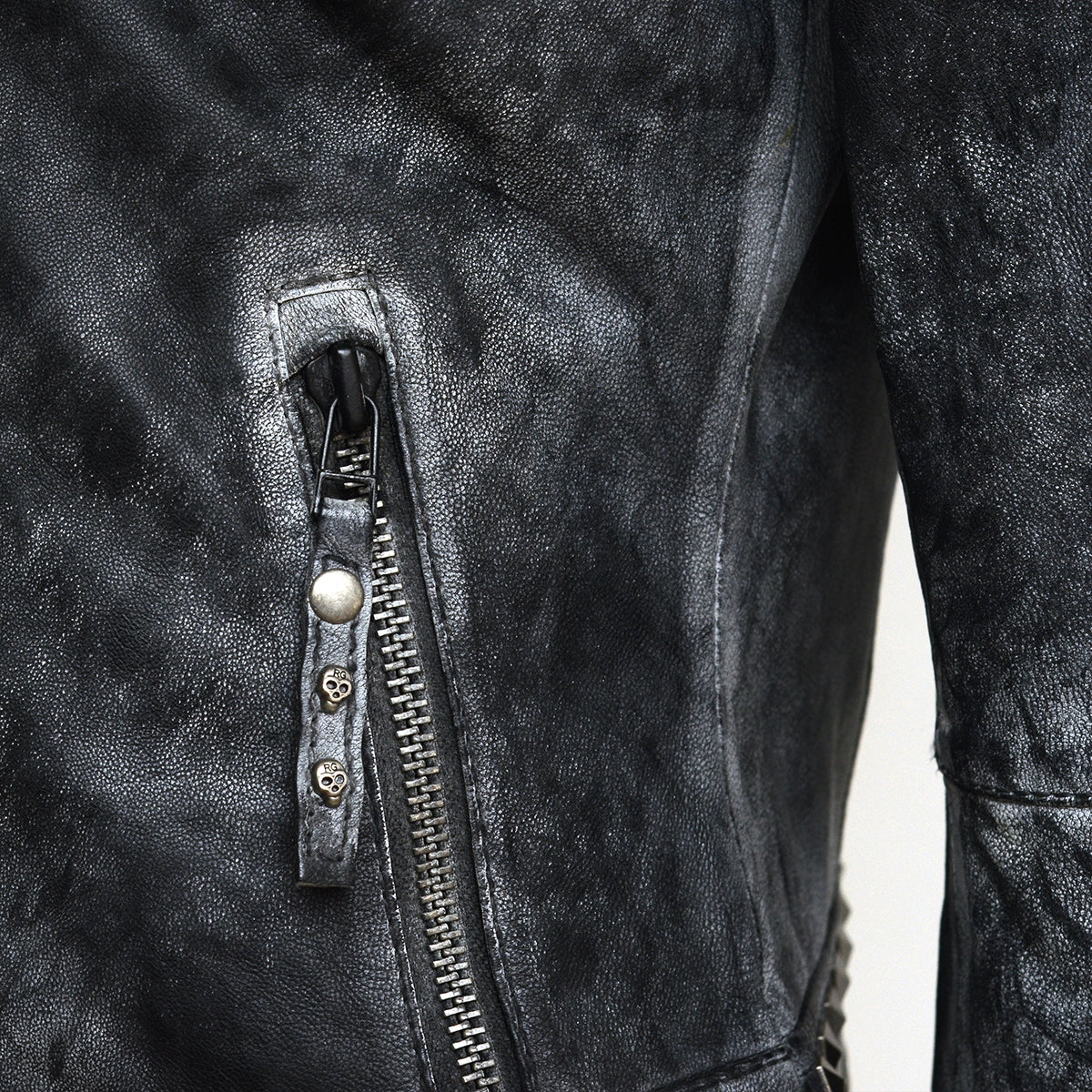 Zoe Lederjacke Grau