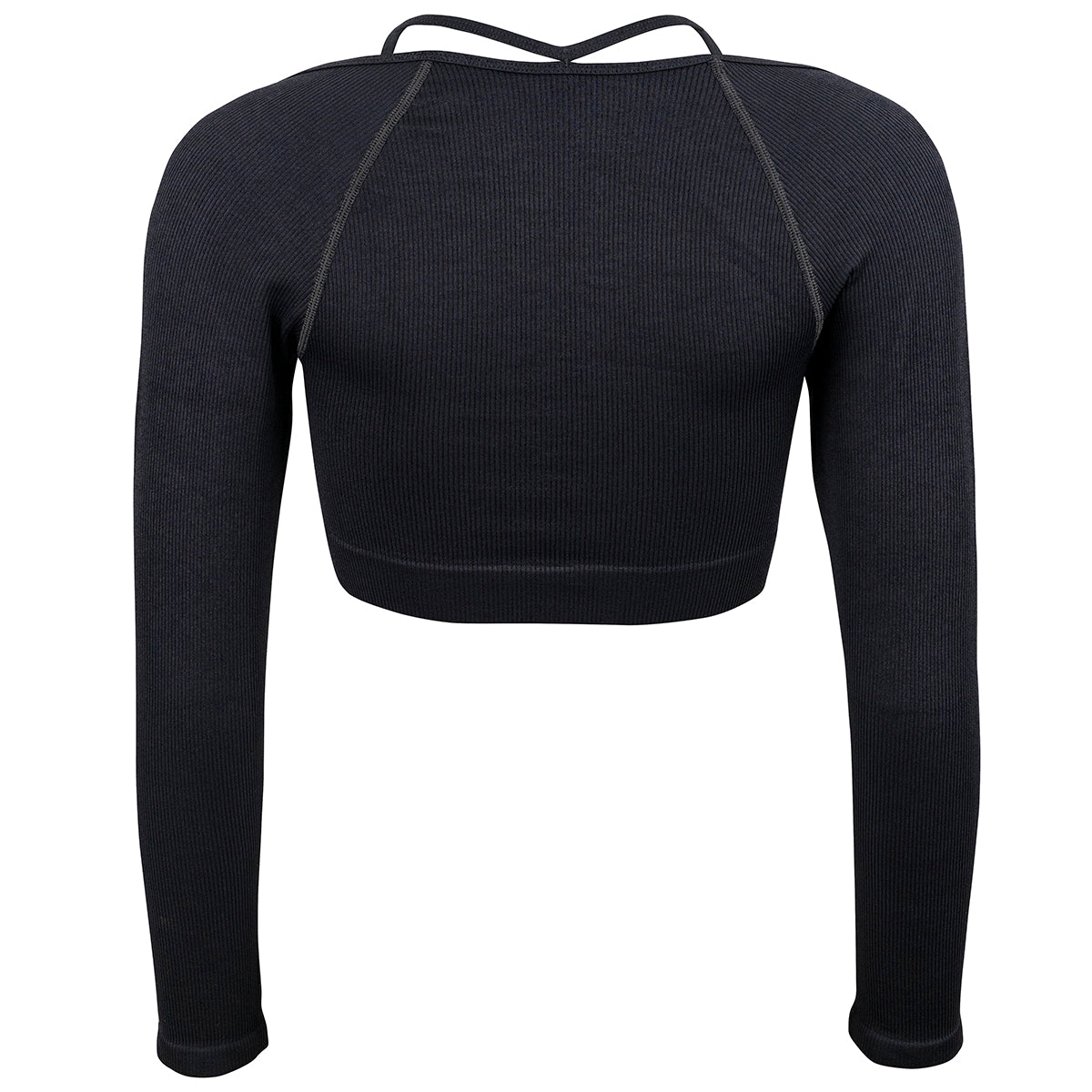 Langarm Sport Top Schwarz