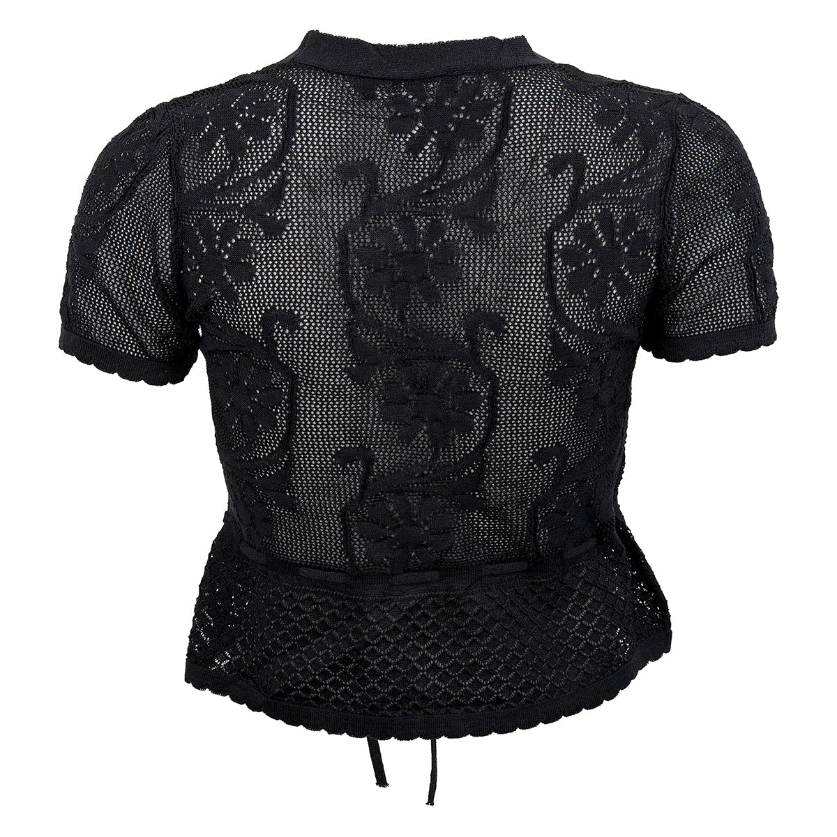Lady Strick Kurzarm Pulli Schwarz