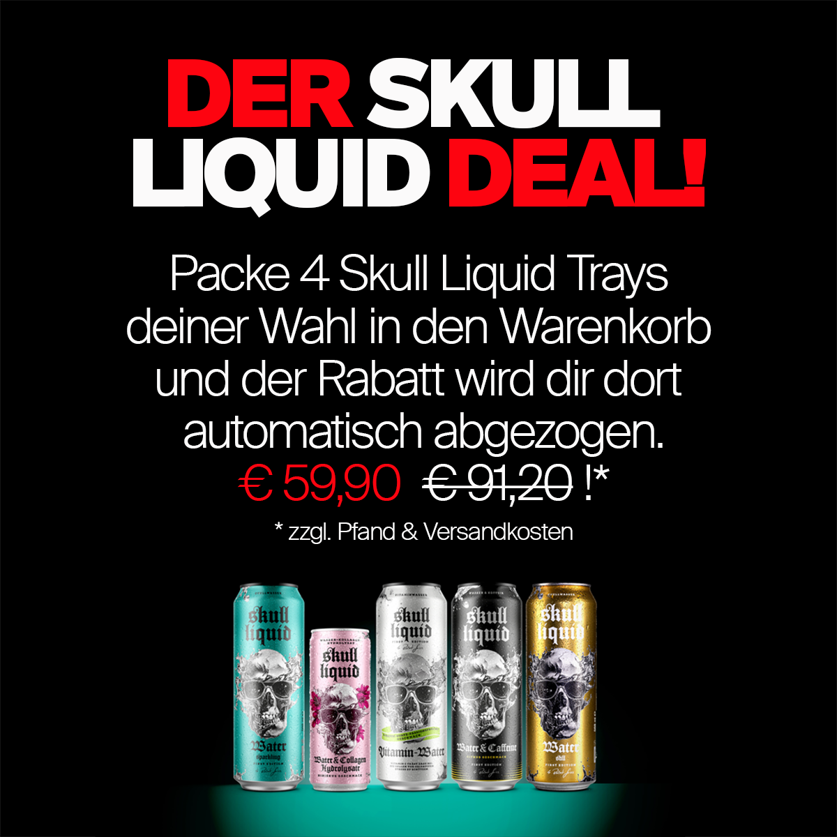 12 x Skull Liquid Wasser & Koffein - Limited Edition