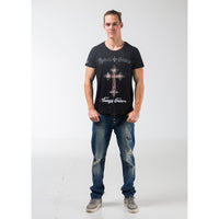 Cross Vintage T-Shirt Schwarz