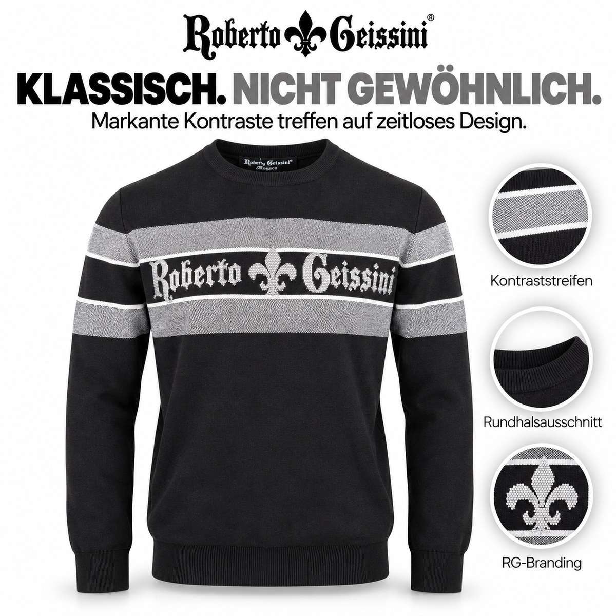 Classic Strickpullover Schwarz