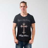 Cross Vintage T-Shirt Schwarz