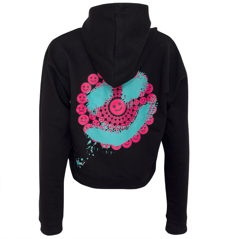 Smiley Hoodie Black Blue