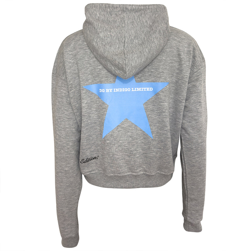 Star Hoodie Grau Blau