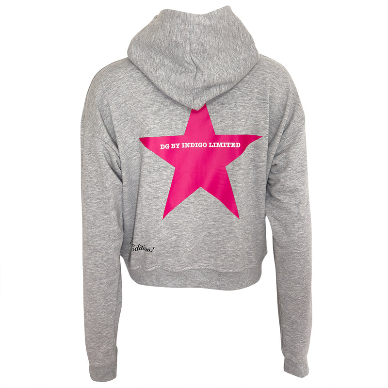 Star Hoodie Gray Pink