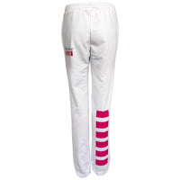 Stripe Jogging Pants White Pink