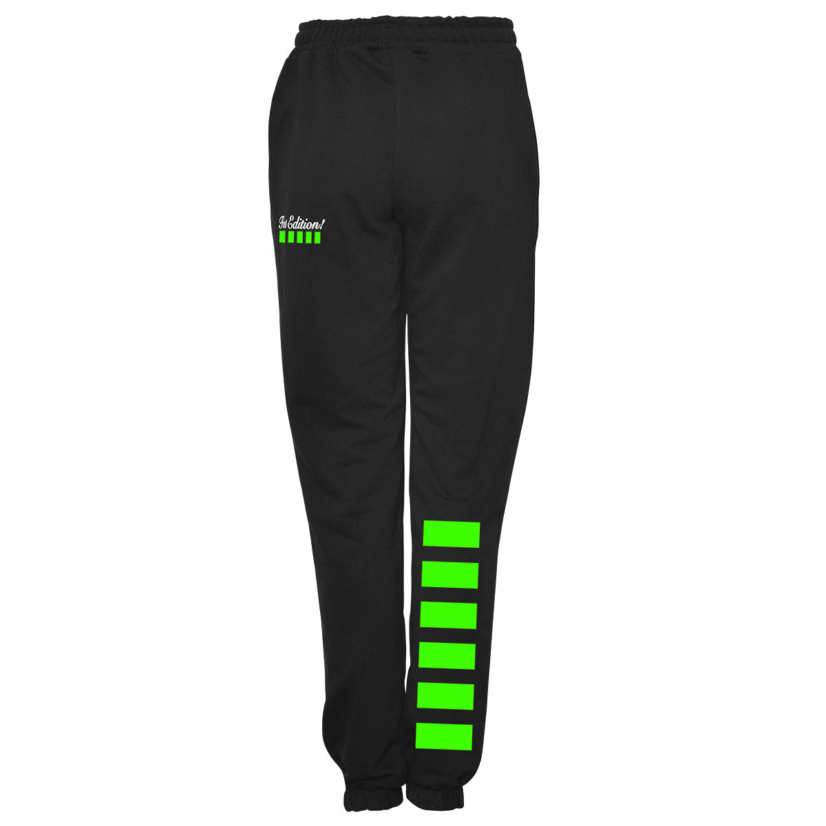 Black joggers with green stripe shop