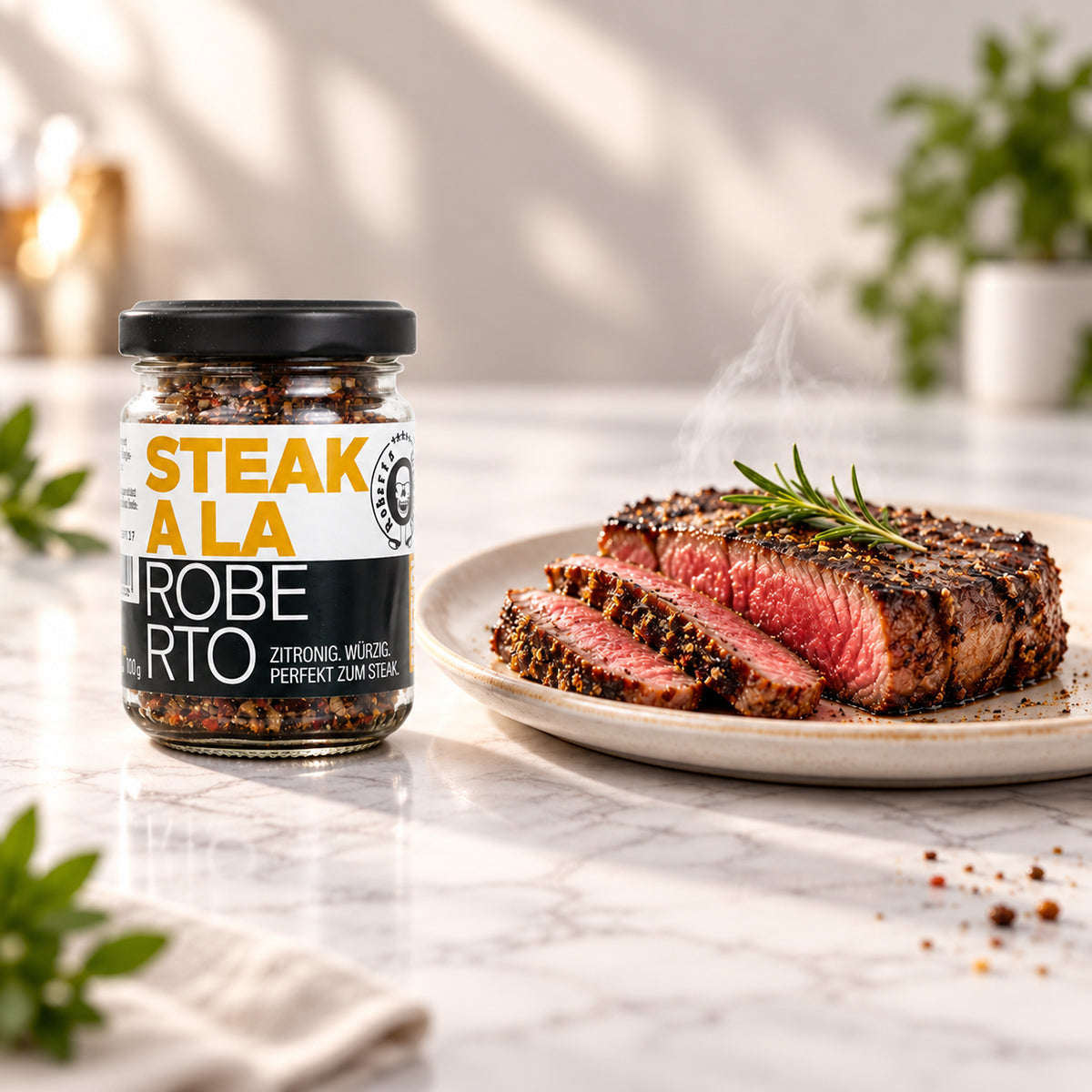 Steak à la Roberto – Steakgewürz mit Pfeffer und Zitrus, 100 g