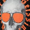 Stitched Skull T-Shirt Black Orange