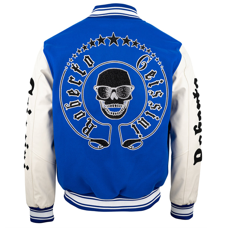 College Jacke Geissini Lederjacke Robert College Jacke Blau