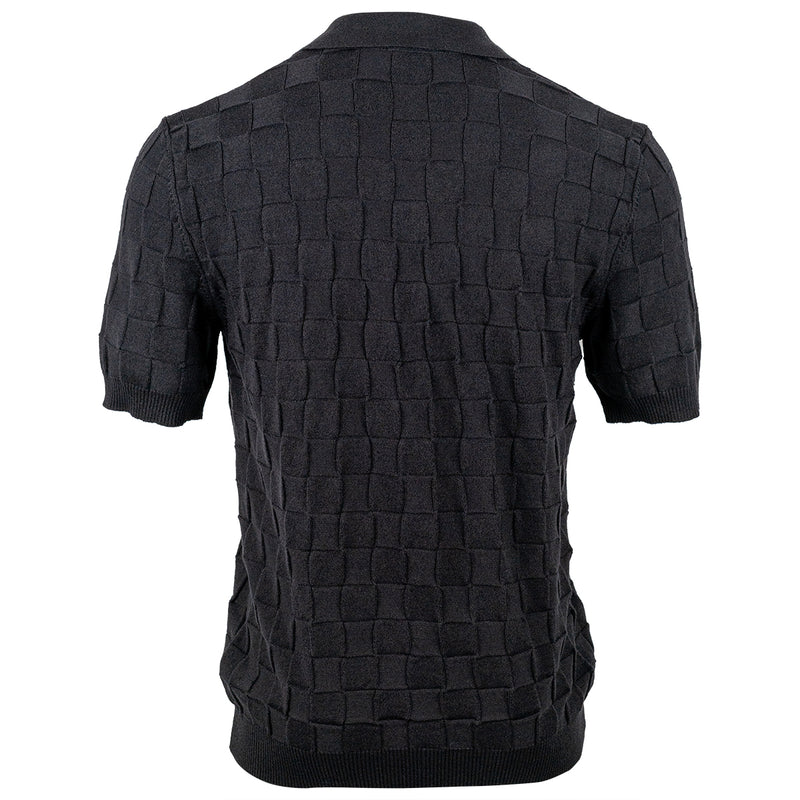 Squares Knit Polo Black