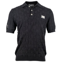 Squares Strick Polo Schwarz