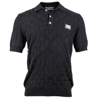 Squares Strick Polo Schwarz