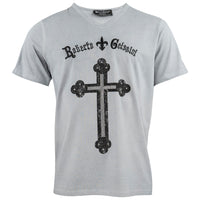 Cross stonewashed V-Neck T-Shirt