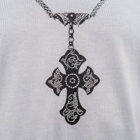 Chain stonewashed V-Neck T-Shirt