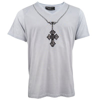 Chain stonewashed V-Neck T-Shirt