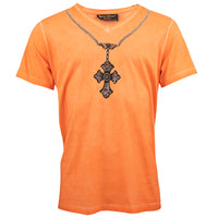 Chain stonewashed V-Neck T-Shirt