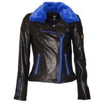 Alla Leather Jacket Black Blue