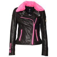 Alla Leather Jacket Black Pink