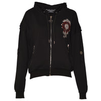 Ornament Sweatjacke Schwarz