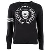 Knitted Sweater Rhinestone Skull Black