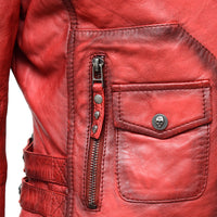 Okkea Leather Jacket Red