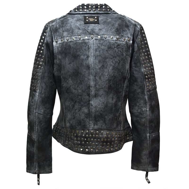 Zoe Leather Jacket Gray 