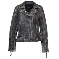 Zoe Leather Jacket Gray 