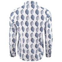 Leinen Bluse Spring-weiss-blau