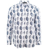 Leinen Bluse Spring-weiss-blau
