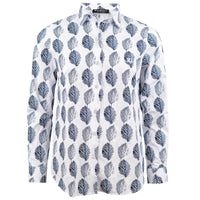 Leinen Bluse Spring-weiss-blau