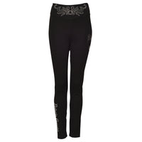 Lilie Ornament Leggins Schwarz