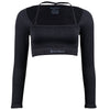 Langarm Sport Top Schwarz