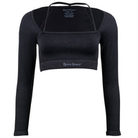 Langarm Sport Top Schwarz