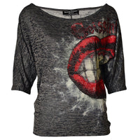 Red Lips T-Shirt Black