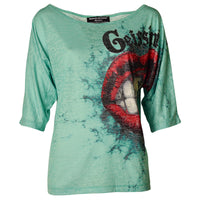 Red Lips T-Shirt Green