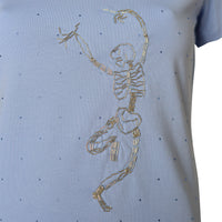 Dancing Skeleton T-Shirt Blue