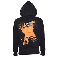 X Hoodie Schwarz Orange