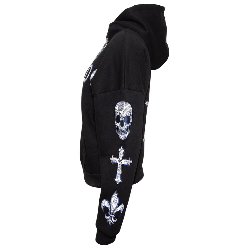 Patch Hoodie Davina Schwarz