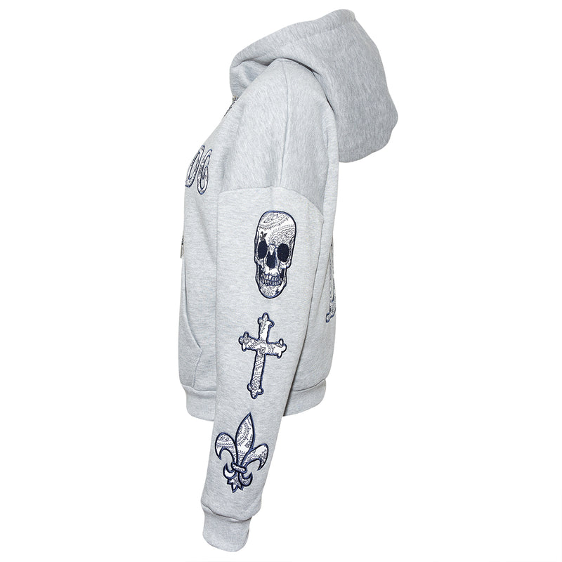 Patch Hoodie Davina Grey