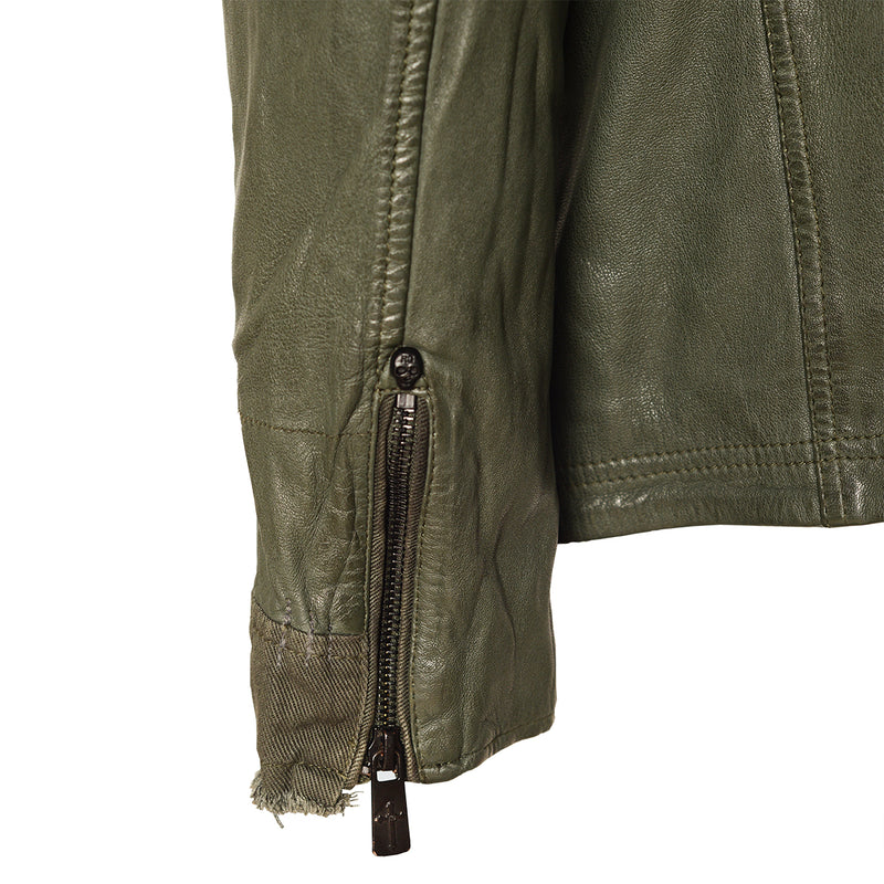 Sharok Leather Jacket Khaki