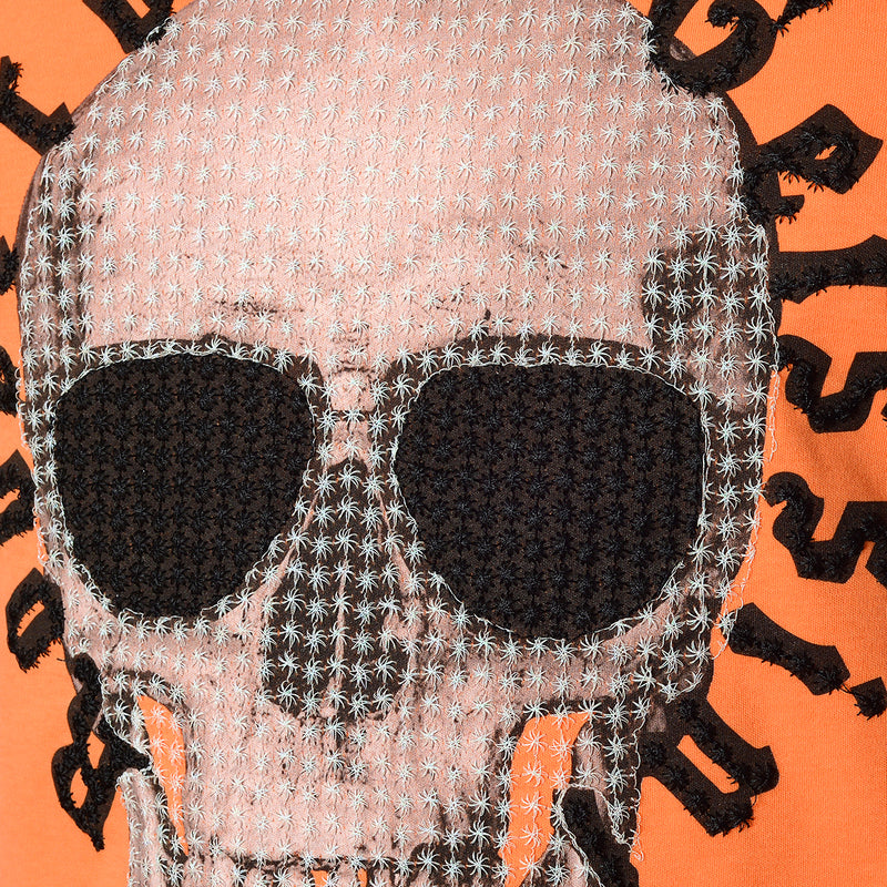 Stitched Skull T-Shirt Orange